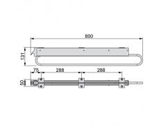 Emuca 7086025 Appendiabiti Estraibile per Armadio, Lunghezza 800mm