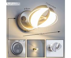 Spot LED da Parete Prescott- Faretto Singolo con LED Incluso Orientabile e Girevole - Applique dal Design Moderno Ideale per Camera da Letto Salotto Ufficio - con Interruttore On-Off Integrato