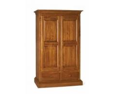 CasaPiù est 2019 Armadio a 2 ante cappello dritto, arte povera, in legno massello e mdf con rifinitura in noce lucido - Mis. 125 x 61 x 200