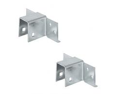 2 Stück - GedoTec Connettore letto Connettore base letto 19 mm per singola- e Letti matrimoniali Acciaio zincato Cerniere-letto per avvitare Qualità del marchio per Zona living - Sockeldicke 23 mm