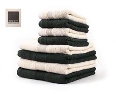 Zucchi Set Asciugamano 8 Pezzi Home Fashion VAR. Asfalto E Beige + tavoletta Profumo Biancheria per armadi by biancocasa