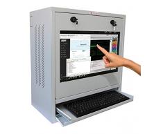 Techly Professional 105780 Armadio di sicurezza per PC, monitor touch LCD e tastiera Grigio Grigio