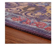 Tappeto Persiano riproduzione moderna Classico Tappeto Heriz Tappeto classico orientale soggiorno Top prezzo Floreale Con Motivo Versace Cerchi, CS027 Cosy-L , Purple , 120cm*160cm