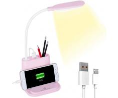 Lampada da scrivania a LED Lampade da lavoro dimmerabile Lampada da lettura Touch Control, braccio flessibile a 360°, 3 livelli di luminosità lampada da Tavolo con protezione degli occhi