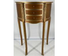 Casa Padrino comodino barocco marrone/oro - Cassettone in legno massello fatta a mano in stile barocco - Comodino in stile antico - Comodino con 3 cassetti - Mobili Barocchi