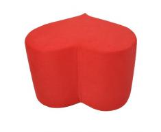 Arketicom LOVE ME Pouf Poggiapiedi Design Puff a forma di Cuore Arredamento Casa e Camera da letto Ingresso Moderno in Microfibra con Piedi Tavolino Basso Divano o Comodino Puff Rosso 60 x 50 x 40 cm