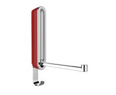 WENKO Gancio pieghevole Premium Sigma rosso - Gancio da parete, gancio guardaroba, ABS, 2.5 x 18.5 x 2.5 cm, Rosso bordeaux