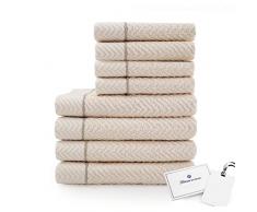 Zucchi Set Asciugamano 8 Pezzi VAR. Naturale + tavoletta Profumo Biancheria per armadi by biancocasa