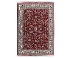 THEKO | Tappeto orientale tradizionale in 100% lana vergine, tappeto persiano con motivo Isfahan | Annodato a mano | Rosso | 170x240 cm