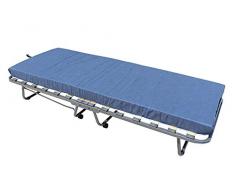 Letto per ospiti - Brandina pieghevole completa con materasso, rete a doghe e telo per copertura. 80x200 cm
