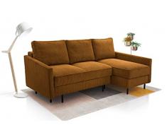 Siblo Robin Divano Letto - Divano Letto Estraibile – Elegante Divano 3 Posti - Divani da Soggiorno - Riposo Comodo - Divano con Contenitore - 220x110x137 cm - Mattone - Diritto