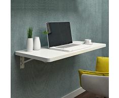 Tavolo Pieghevole Galleggiante Bianco Scrivania da Parete Tavolo Pieghevole Postazione di Lavoro Galleggiante Cucina Tavolo da Pranzo Salvaspazio Home Office Camera da Letto Appeso a Ribalta