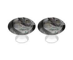 2 Pezzi Pomelli in Cristallo Per Cassetti e Armadio Maniglie Rotonde Manopole in Acciaio Inox per Mobili Comò Guardaroba Ragazza foglia dacero