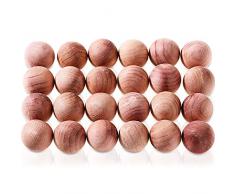 24 Palline di Cedro Naturale Palline di Falena in Legno Cedro Rosso Aromatico Deodorante Antitarme al Legno Cedro per Guardaroba Cassetto Porta Abiti Accessori per Deodorante per Guardaroba
