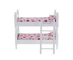 Toyvian Mobili per casa delle Bambole in Legno Mini Letto a Castello a Letto Carino Accessori per la casa in Miniatura Miniature Paesaggio Kids Play Toy Regalo per Bambini