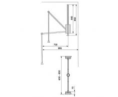 Emuca - Appendiabito saliscendi per armadio, barra appendiabiti saliscendi,largo regolabile 600-830mm, colore moka
