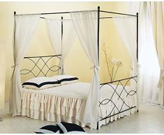 Bed Store LETTO MATRIMONIALE CON BALDACCHINO IN FERRO BATTUTO MODELLO SOSPIRO
