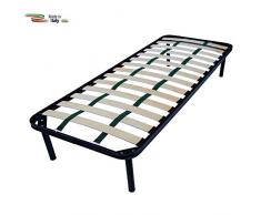Rete A DOGHE Singola 80X190 CM Rinforzata con Cinghie per Taglie Forti Completa di Piedi (80X190)