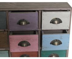 Piccola cassettiera Vintage multicolor in legno di paulonia L38xPR10xH28 cm