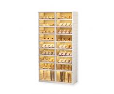 MAGIC SELECT Scarpiera Pieghevole, Scarpiera Armadio, Portascarpe Modular per 36 paia, 9 Livelli. Stoccaggio Traspirante senza Installazione Antipolvere per Scarpe (Bianco)