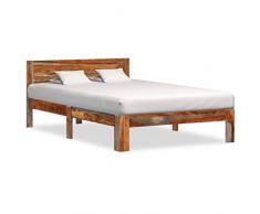 UnfadeMemory Giroletto Struttura Letto in Legno | Massello di Sheesham (120x200 cm, Type 3)