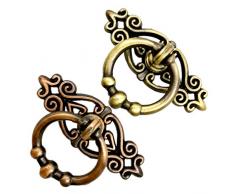 PRETYZOOM 2 Pezzi Vintage Antico Comò Cassetto Tira Maniglie Porta dellArmadio Armadio Tira Mobili Manopole Bronzo