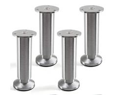 Set da 4 x SO-TECH® Piedi per Mobili RegolabiliAlpha Piedi Armadio Finitura Spazzolato Portata fino a 250 Kg Altezza