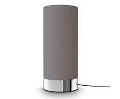 B.K.Licht lampada da comodino, dimmerabile su 3 livelli con la funzione touch, Lampadina non inclusa E14 da max.40W, lampada da tavolo piccola, abat-jour in metallo e tessuto grigio