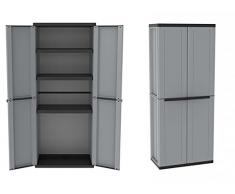 Terry Jline 268 Armadio Alto in Plastica Tuttopiani, Grigio/Tortora, 68 x 37.5 x 163,5 cm