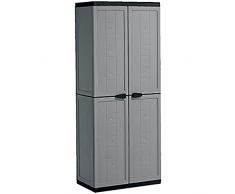 Keter Armadio Alto Jolly Dotato di 3 Ripiani Regolabili, Grigio, 68 x 39 x 166 Centimetri