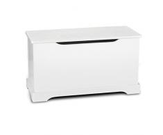 Leomark Contenitore Porta Giochi, Scatola portagiochi, Panca, Stoccaggio, Mobili e Arredamento Cassapanca per bambini Portaoggetti, portagiochi in legno, bianco