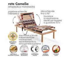 Goldflex - Rete ELETTRICA Ergonomica - Ortopedica MOD. Camelia, 80x190 Altezza finita con Gambe 40 cm