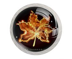 Maniglie in acero per porta del Ringraziamento, maniglie per armadietti, cassetti, guardaroba, 4 pezzi