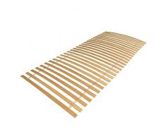 Randaco - Rete a doghe in legno di betulla, per letto, rete a doghe avvolgibile, per automontaggio, 90 x 200 cm, comoda, pieghevole, con 28 listelli, portata fino a ca. 150 kg