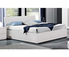 Zucca Mobili Letto Matrimoniale Crazy con contenitore Bianco frassinato