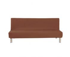 Copridivano Clic Clac 3 Posti Senza Braccioli, Fodera per Divano Letto Pieghevole Senza Braccioli, Fodera per Elastici Futon 3 Posti (Marrone)