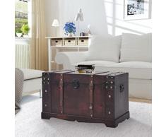 Scrigno vintage in legno, 66 x 38 x 40 cm, mobili e cassapanca portaoggetti