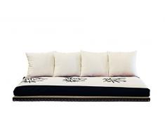 VivereZen - Divano Letto Futon - Kanto Lux 1 futon + 1 tatami + 1 copriletto matrimoniale con kanji - Misure 1 futon 70x200 + 1 tatami 80x200