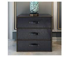 SOAR Comodini Camera Locker in Pelle Comodino Nordico Moderno Comodino Tre Governo del Cassetto Tre Cassetti Decoration Imitazione
