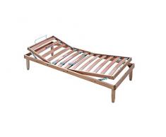 Evergreenweb - Rete Singola 80x195 a Doghe in Legno Naturale Faggio Alzata Manuale ALZA TESTA e PIEDI Pieghevole Ortopedica Base Letto o Materasso con Regolatori Rigidità 4 Gambe Smontabili, OFFERTA