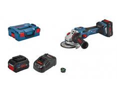 Bosch Professional BITURBO Smerigliatrice Angolare GWS 18V-15 SC, 2 Batterie da 5.5 Ah ProCORE18V, Caricatore GAL1880 CV, CoMo, Flangia di Serraggio, Cuffia di Protezione, L-BOXX 136