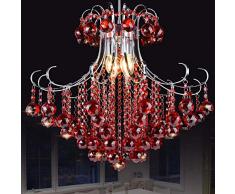 Semplice cristallo moderno lampadario lampadario in ferro battuto circolare camera da letto ristorante guardaroba corridoio dingresso allingrosso piccolo lampadario, piccole (diametro 30cm), rosso