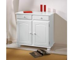 Inter link Credenza multifunzione in pino massiccio, laccata bianca