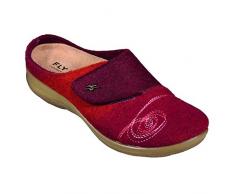 Pantofole in feltro/Donna FlyFlot Komb. Base letto estraibile, PU-suola 36272 9012 ROSS, Rosso (Rot/Orange), 38 EU
