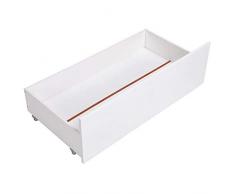 Homy Casa Set di 2 Cassetti Sottoletto in Legno Robusto, Cassettiera Estraibile con Ruote Plastiche a Basso Rumore Rapido Montaggio Salvaspazio Design Contenitore per Vestiti Documenti, Bianco