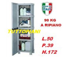 ARMADIO IN RESINA TUTTOPIANI PER ESTERNI CERNIERE IN METALLO CM. L.50 P.39 H172