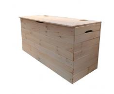 Valdomo Forziere 100 Baule Cassapanca, Legno, Naturale, 100x40x50 cm