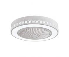 MLDSJQJ Ventilatore a soffitto Rotondo a LED da 55 cm Telecomando Semplice Semplice Ventilatore Invisibile Decorazione della Camera da Letto Illuminazione Circolare | Ventilatori,110V