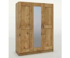 moebelstore24 - Armadio Tomi 3 in rovere rovere massiccio oliato con specchio