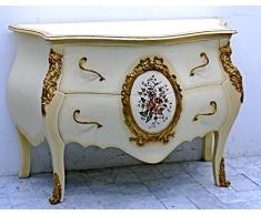 LouisXV Barocco Vitrina Vetro Armadio Armadio comò Bianco MOCOC0140